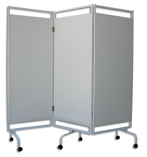 PARAVAN DUBLU ARTICULAT ( 3 FOI ), FETE AUTOCLAVABILE, ROTI PENTRU DEPLASARE.