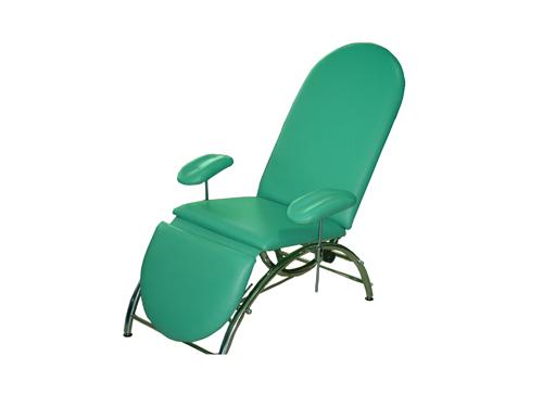 SCAUN RECOLTAT SANGE, CADRU INOX, FORMA DEOSEBITA, ARCUIT SPATAR SI SECTIUNE PICIOARE REGLABILE PANA LA POZITIA CANAPEA.