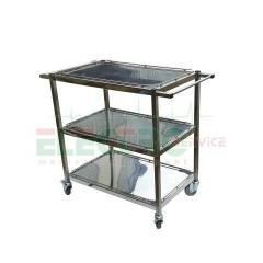 Masa inox cu 3 blaturi ptr.alimente/cutii instrumentar mi 03