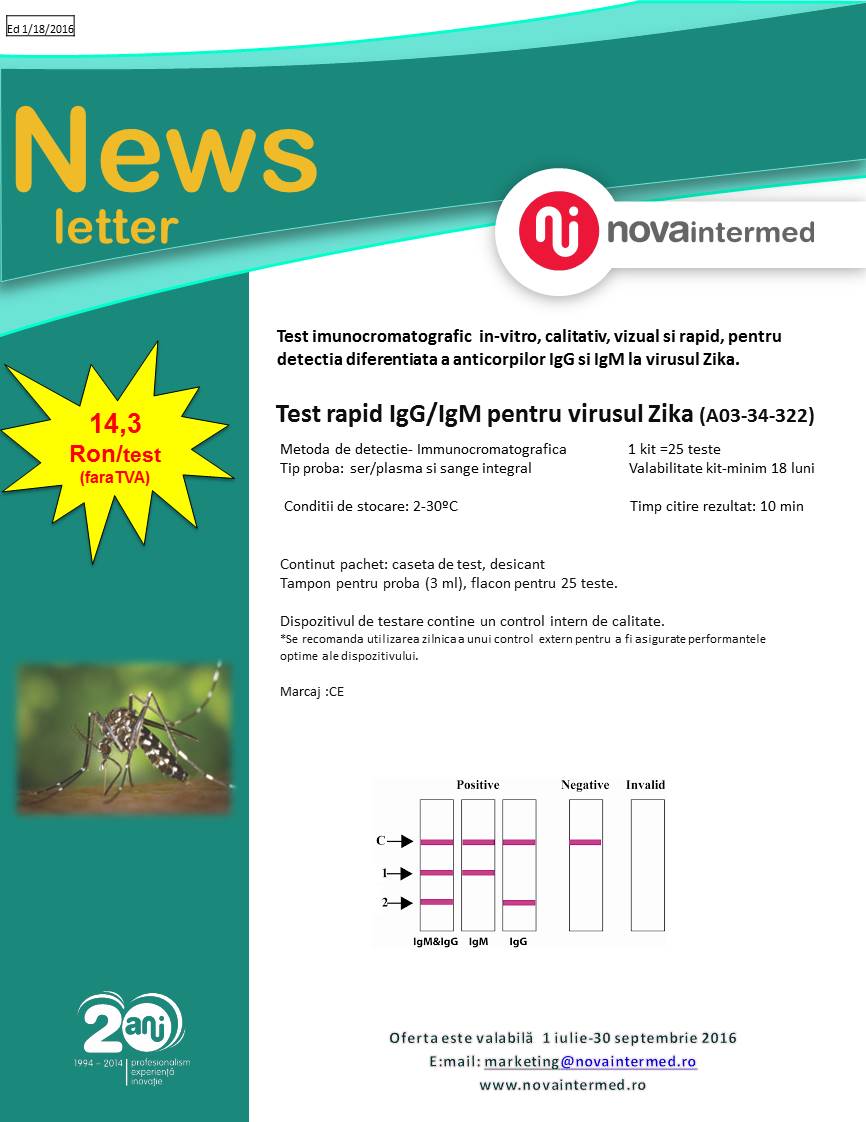 Test rapid igg/igm pentru virusul zika 