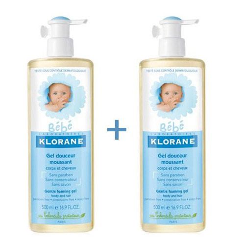 Myriam Klorane Bebe Duo pack GEL Spumant 2*500ml 