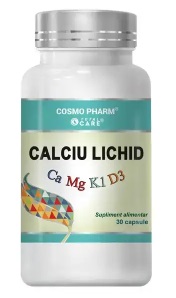 Calciu lichid Ca-Mg-K1-D3, 30 capsule, Cosmopharm