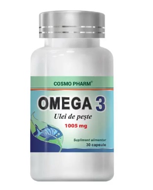 Omega 3 Ulei de peste 1005mg, 30 capsule, Cosmopharm