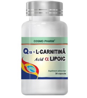 Q10 + L-Carnitina si Acid α Lipoic, 30 capsule, Cosmopharm