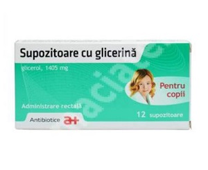 Supozitoare cu glicerina copii, 12 supozitoare, Antibiotice SA