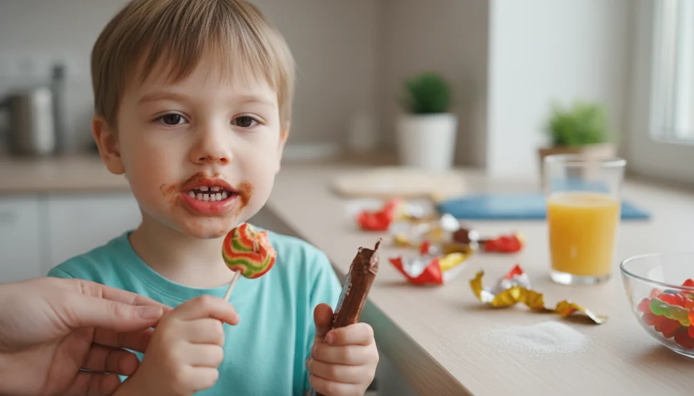 Alimentatia cu dulciuri poate distruge dentitia copilului tau