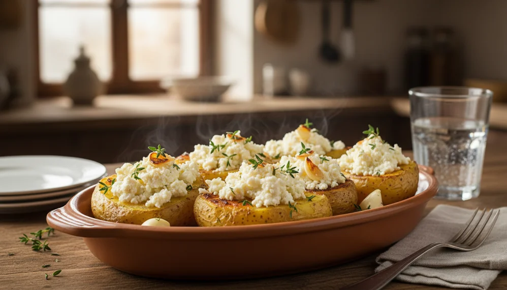 Cartofi copti cu cas