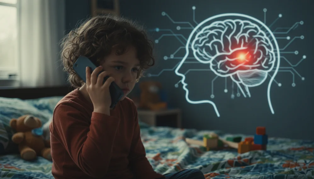 Copiii care vorbesc la mobil sunt predispusi la tumori pe creier - studiu