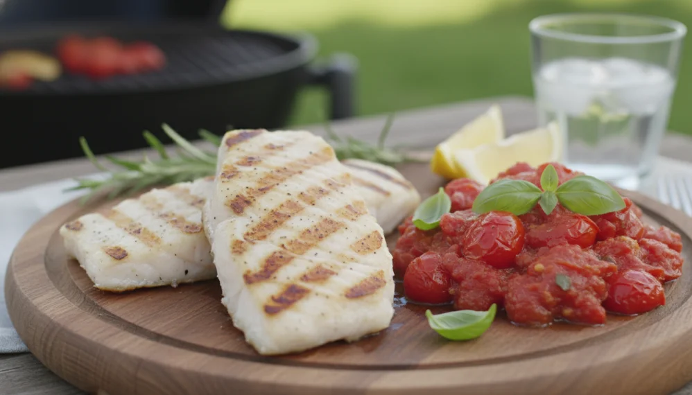 File de cod la gratar cu sos de rosii coapte