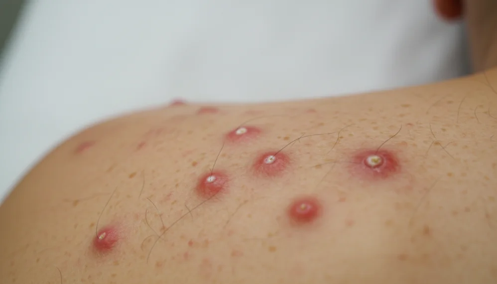 Foliculita - inflamatia foliculilor pilosebacei