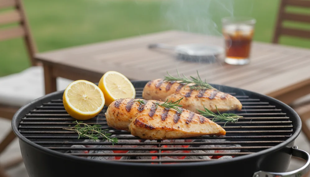 Friptura de pui pe gratar cu lamaie