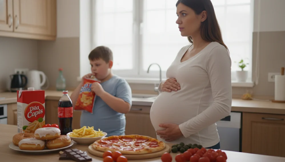 O dieta necorespunzatoare in timpul sarcinii poate provoca obezitate copilului