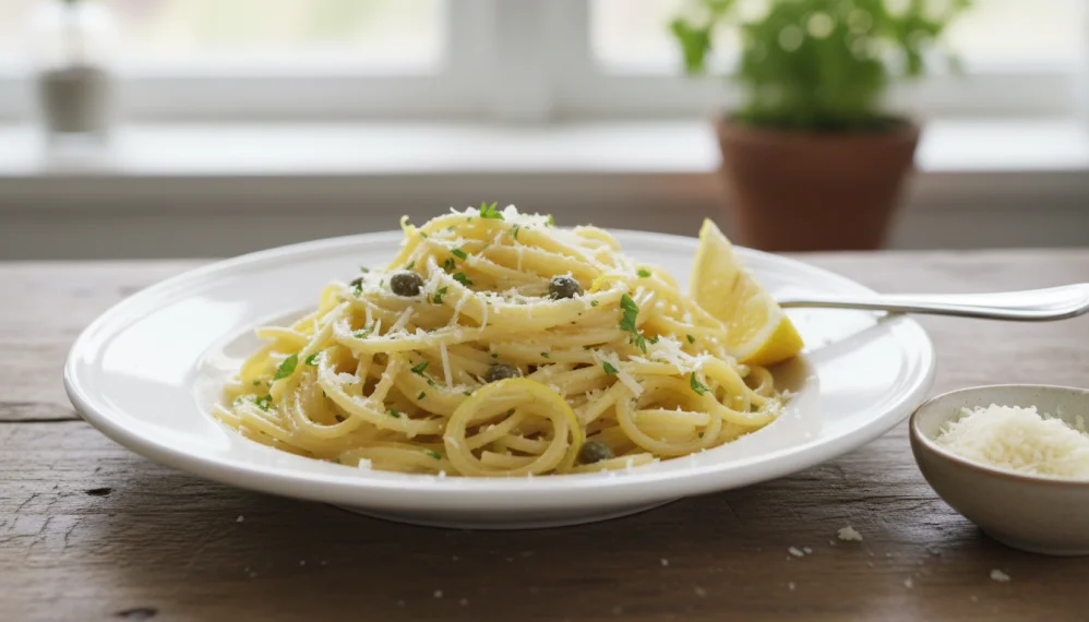 Paste cu lamaie si branza parmezan