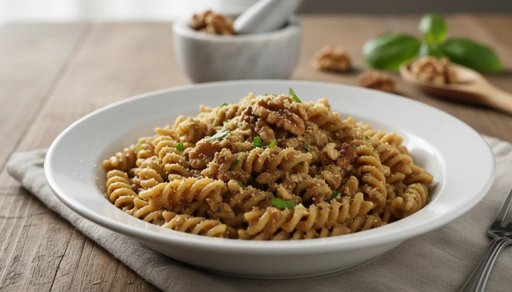 Paste fara gluten cu sos de nuci