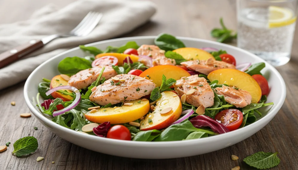 Salata de somon cu piersici