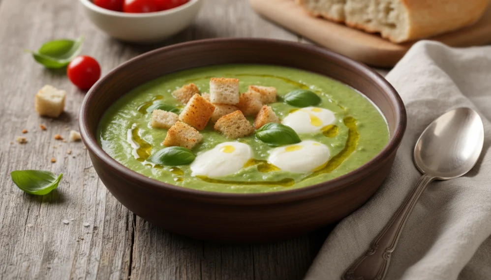 Supa de mazare si mozzarella